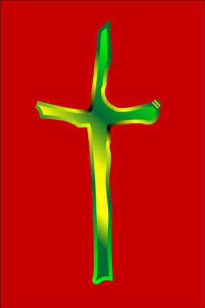 The cross of Jesus Christ a Christian symbol of the crucifixion;のイラスト素材