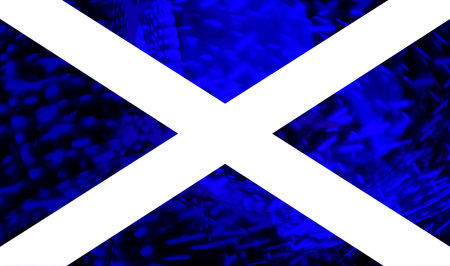 The official flag for Scotland in blue and white with grungeの写真素材