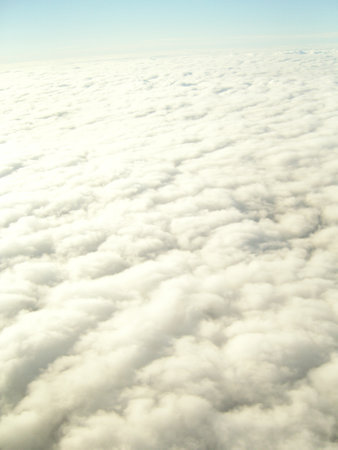 A view of clouds high above the north Atlantic ocean