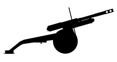 War cannon in silhouette over a white backgroundのイラスト素材