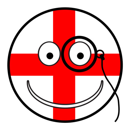 n emoji smile face button with the England flag all isolated on a white backgroundのイラスト素材