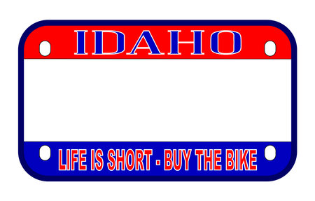 Texan State USA motorcycle licence license plate over a white background with Life is Short Buy the Bike textのイラスト素材