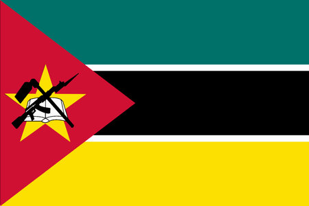 The national flag of the African country of Mozambiqueのイラスト素材