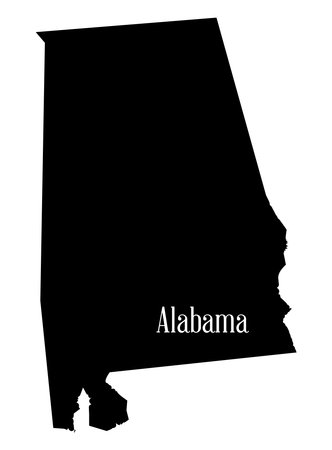 State silhouette map outline of Alabama over a white backgroundのイラスト素材
