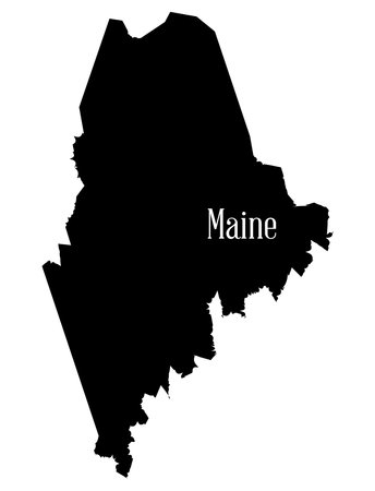 Outline map silhouette of the state of Maine over whiteのイラスト素材