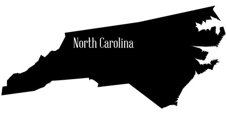 Outline silhouette map of the state of North Carolinaのイラスト素材