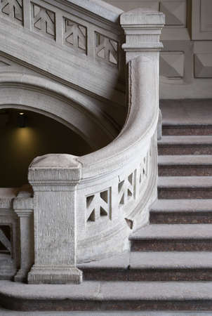 Massive stone staircase in an old buildingの写真素材