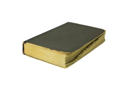Closed old book or dictionary isolated on white backgroundの写真素材