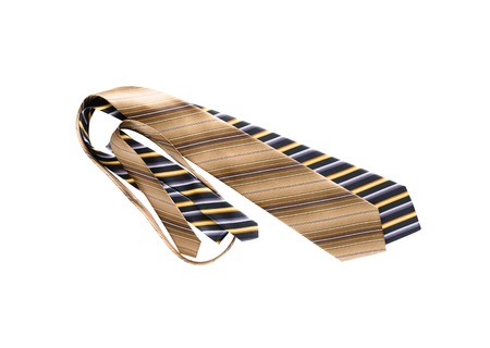 Men's striped neckties isolated on white backgroundの写真素材