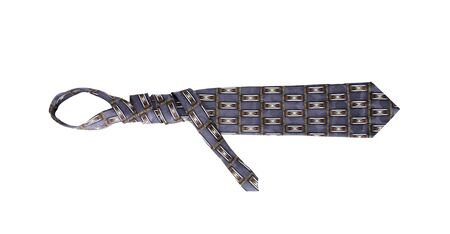 Men's necktie, twisted in spiral, isolated on white backgroundの写真素材