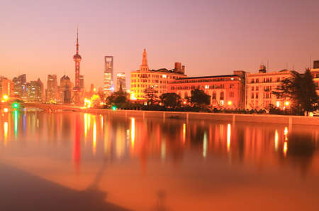 Shanghai Skyline at night,New landscape の写真素材
