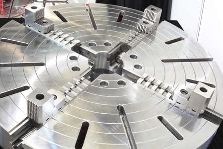 Powerful industrial equipment rotary table close-up