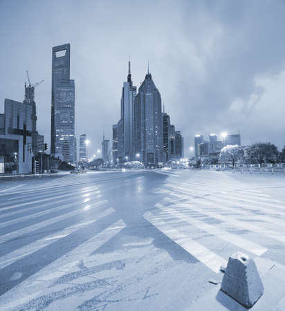 The street scene of the century avenue in shanghai,China  