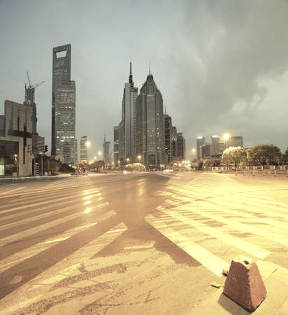 The street scene of the century avenue in shanghai,China  の写真素材