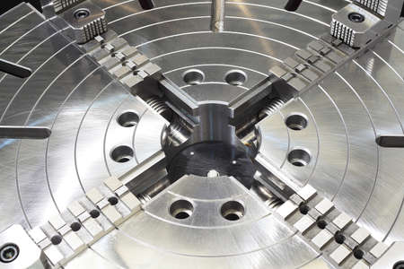 Powerful industrial equipment rotary table close-up