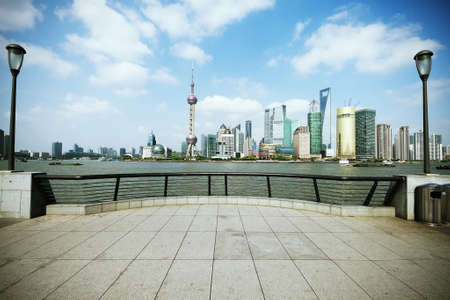Shanghai landmark skyline at city landscape