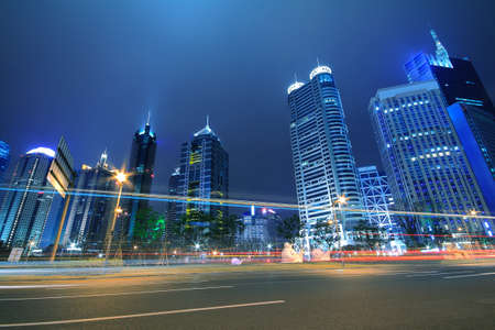 Shanghai urban landscapes  night view in the far East の写真素材