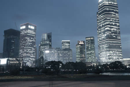 Night scene of the shooting urban architecture building
の写真素材