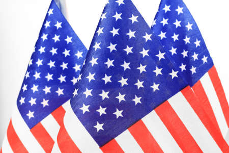 United States of America flags queueの写真素材