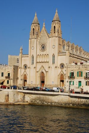 Church in St  Julians Bayの写真素材