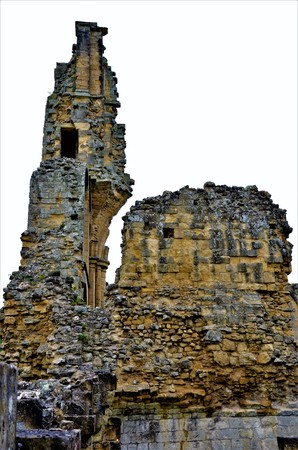A view of the ruins of the medieval Byland Abbey in North Yorkshireの写真素材