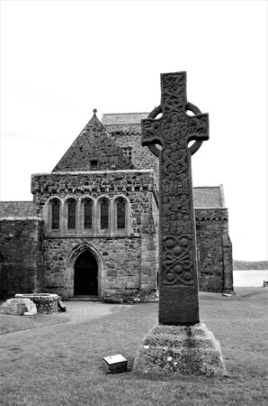 An exterior view of the medieval and historic abbey on the Scottish island of Iona