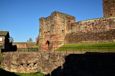 A view of the architecture and buildings of the Carlisle Castle complex in Cumbriaのeditorial素材