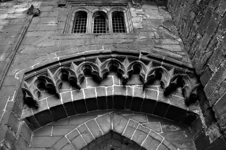 A view of the architecture and buildings of the Carlisle Castle complex in Cumbriaのeditorial素材