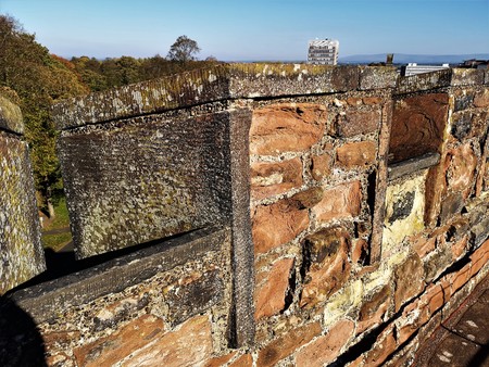 A view of the architecture and buildings of the Carlisle Castle complex in Cumbriaのeditorial素材