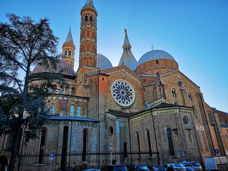 An exterior view of the religious architecture of the chapels, cathedrals and churches of Padova.の写真素材