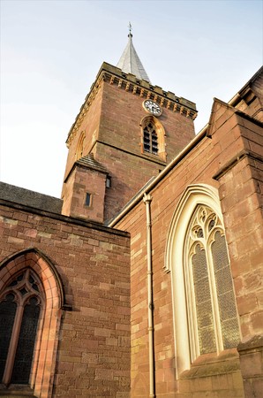 An exterior view of the church buildings in the city of Perth, Scotlandの写真素材