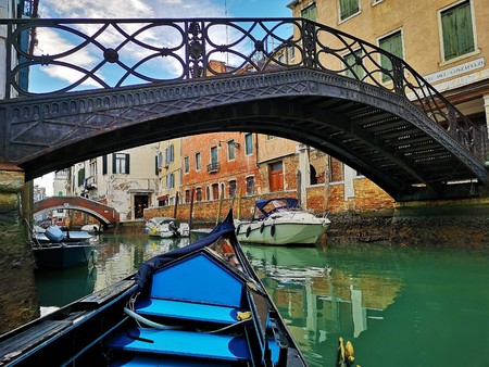 An exterior view of the architecture and landmarks of the Italian city of Venice.の写真素材
