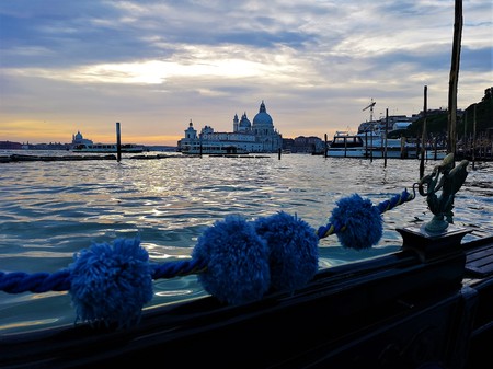 An exterior view of the architecture and landmarks of the Italian city of Venice.の写真素材