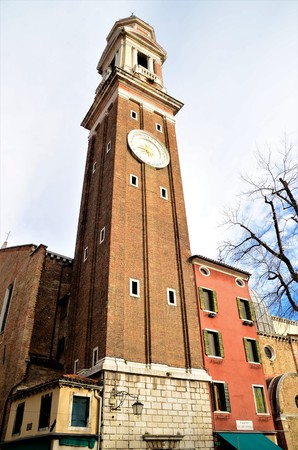 An exterior view of the architecture and landmarks of the Italian city of Venice.の写真素材