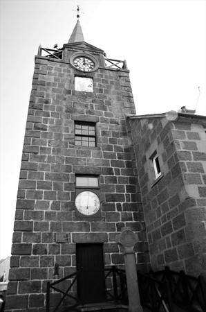 An exterior view of an old Tolbooth  building in Stonehaven in Aberdeenshire