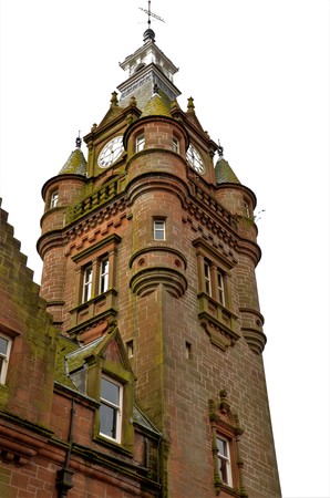 An external view of a tower building in the town of Lockerbie in the Scottish Bordersの写真素材