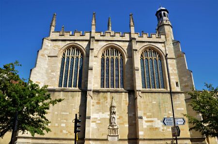An exterior view of the architectural detail of the Eton College and chapel buildingsの写真素材