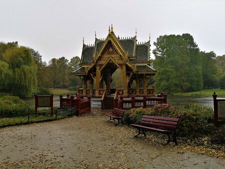 A view of the oriental architecture found in the Hamburg Zoo in Germany.のeditorial素材
