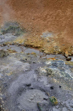 A view of the Krysuvik geothermal hot springs area on the Reykjanes peninsula in Iceland
