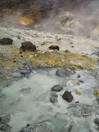 A view of the Krysuvik geothermal hot springs area on the Reykjanes peninsula in Icelandの写真素材