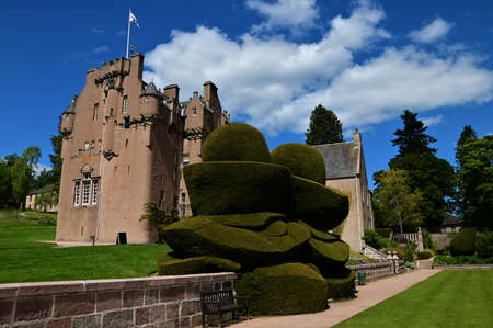 An exterior view of the historic Crathes castle building in the Royal Deeside region of Scotland.のeditorial素材