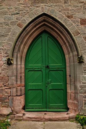 An exterior view of the architecture of a church building in the Northumberland borders Town of Berwick upon Tweed.の写真素材