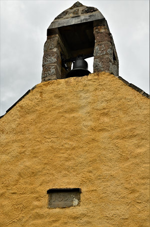 An exterior view of the old historic hilltop Ardclach Bell Tower in the Scottish Highlandsの写真素材