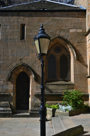 An exterior view of a church building in the Scottish town of Dumbarton.の写真素材