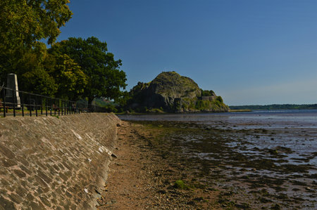 A coastal view of the river Clyde from the area around Dumbarton castle in Scotlandの写真素材