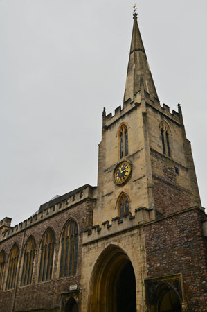 An external view of some of the architectural details of church buildings in the city of Bristol in England.の写真素材