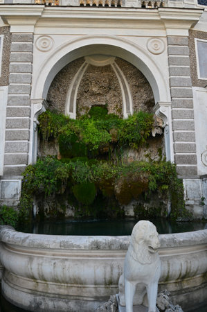 A view of the historic Roman ruins of structures and buildings in the city of Rome in Italy.の写真素材