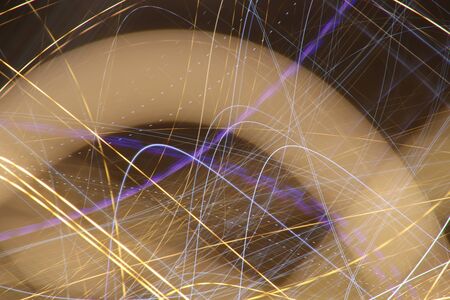 Light trail patterns created using Intentional Camera Movement with solar lights