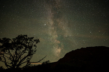 The Milky Way over the mountains in the English Lake District
