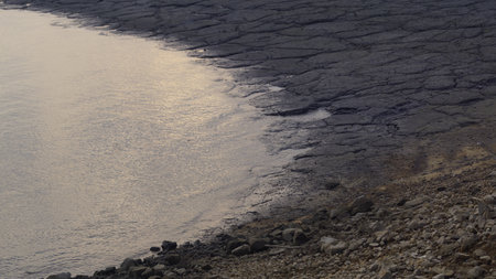 Landscape of the Dead Sea in Israel. The shore of the Dead Sea.の写真素材